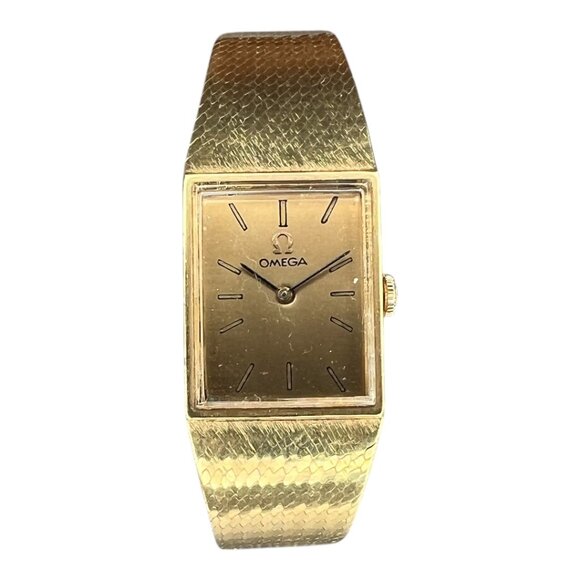 Omega solid 18k 750 yellow gold 63g women\'s watch manual vintage running
